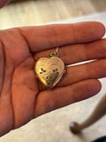 European Antique Heart Pendant in 14k Gold