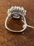 Certified 7.40 Carats Ceylon Sapphire and Diamonds Vintage Ring