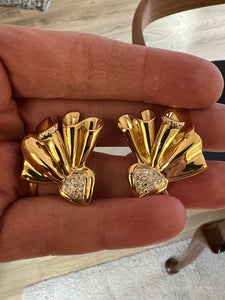 Gold and Diamonds French Vintage Earrings