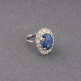 14.26 Carats ceylan Sapphire and Diamonds French Vintage Ring