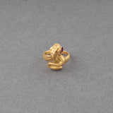 Gold and Ruby Vintage Snake Ring