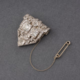 7 Carats Diamonds French Art Deco Clip brooch