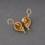 Gold Diamond and Pearl Vintage Earrings