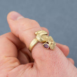 Gold and Ruby Vintage Snake Ring