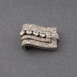 Broche Clip Art Déco Française Platine et Diamants 5,50 Carats