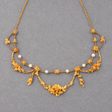 Gold and Natural Pearls French antique Necklace