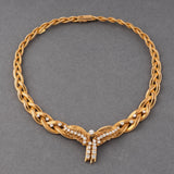 Gold and 3 Carats Diamonds French Rétro Necklace