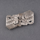 Platinum and 12 Carats Diamonds French Art Deco Brooch