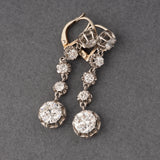 4.40 Carats Diamonds French Antique Earrings