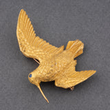 Hermès by George Lenfant Yellow Gold Vintage Bird Brooch