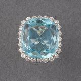 Gold and 22 Carats Aquamarine French Vintage Ring