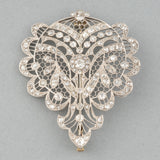 French Platinum and Diamonds Belle Epoque brooch