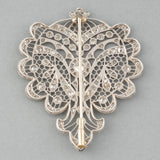 French Platinum and Diamonds Belle Epoque brooch