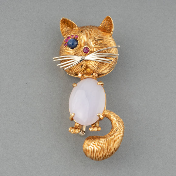 French Vintage Cat brooch