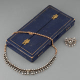 Collier et broche antiques en diamants et perles naturelles