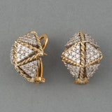 Gold and 2.80 Carats diamonds French Vintage earrings