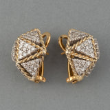 Boucles d'oreilles French Vintage en or et diamants 2.80 Carats