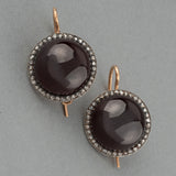 Diamonds and Garnets French Antique Earrings