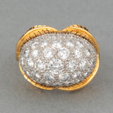 Gold and 1.50 Carats Diamonds French vintage ring