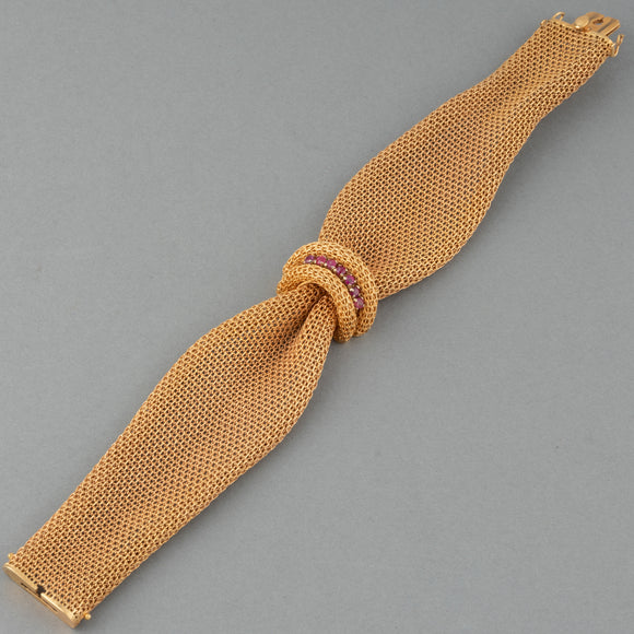 Bracelet Vintage Or et Rubis