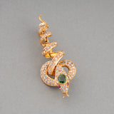 Gold Diamonds and Emerald French Antique Snake brooch