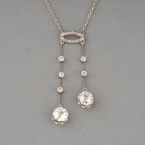 Collier Belle Epoque Française en Or et Diamants 2,60 carats
