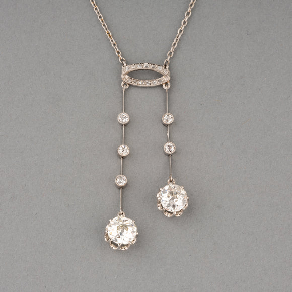 Collier Belle Epoque Française en Or et Diamants 2,60 carats
