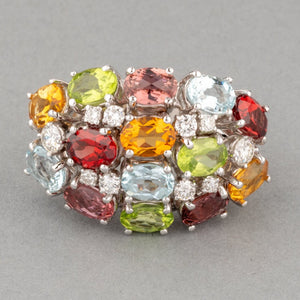 Gold and precious stones Vintage ring