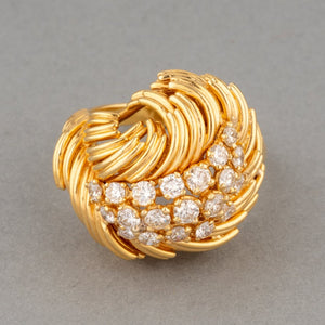 Gold and Diamonds Vintage Cocktail Ring