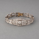 Platinum and 7 Carats Diamonds French Art Deco Bracelet