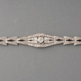 Platinum and 7 Carats Diamonds French Art Deco Bracelet