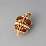 Gold Citrines and Pearls Italian Vintage Pendant