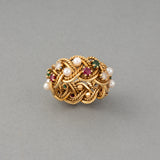 Gold and Precious Stones Vintage Ring