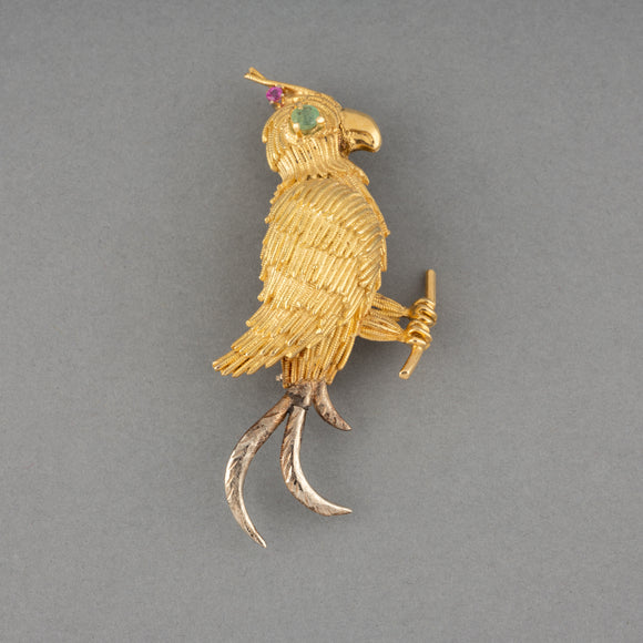 Gold Vintage Bird Brooch