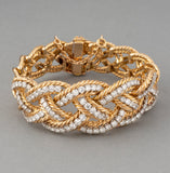 Gold and 9 Carats Diamonds French Vintage Bracelet