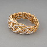 Gold and 9 Carats Diamonds French Vintage Bracelet