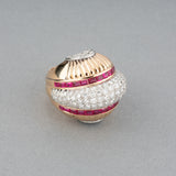 Gold and Diamonds French Retro Ring