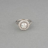 Platinum and 1.70 Carats Diamonds French Art Deco Ring