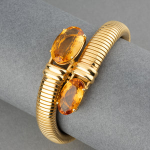 Gold and Citrines Vintage Bracelet