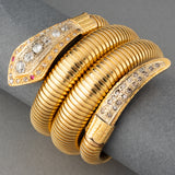 Gold and Diamonds Vintage Snake Bracelet