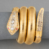Gold and Diamonds Vintage Snake Bracelet