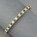 Gold Diamonds and Emeralds Vintage Bracelet