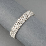 Gold Platinum and 14 Carats Diamonds Art Deco Bracelet