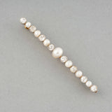 French Antique Brooch in Gold Diamonds and Natural Pearls