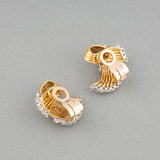 Gold and Diamonds French Retro Clip Earrings