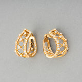 Gold and Diamonds French Vintage Clip Earrings