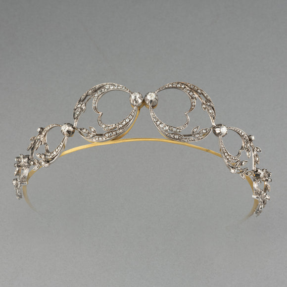 French Gold and Diamonds Antique Tiara