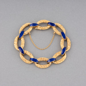 Solid Gold and Enamel European Vintage Bracelet
