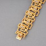 Gold and Diamonds French Vintage 1970s Bracelet