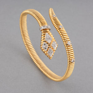 Gold and Diamonds Vintage Snake Bracelet